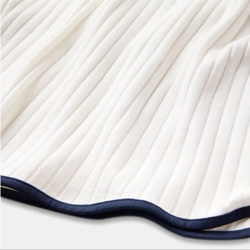 Mint Velvet White Contrast Hem Skirt Size M - Image 6