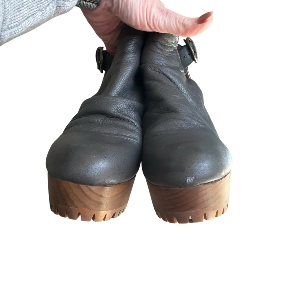 Free People - Suri Clog Leather Platform Shoes Sz 37 - Image 5