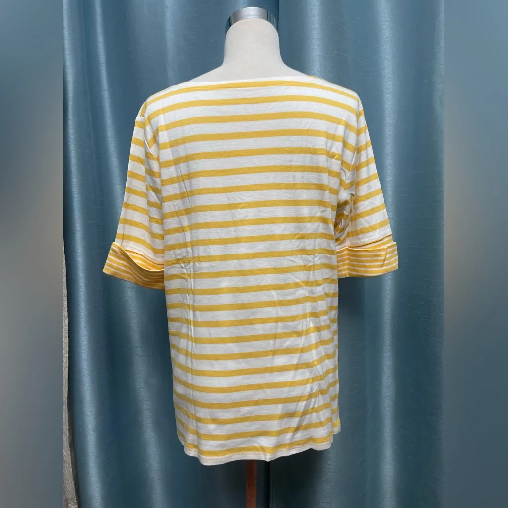 Pendleton Yellow and White Striped Short Sleeve Tee - Image 3