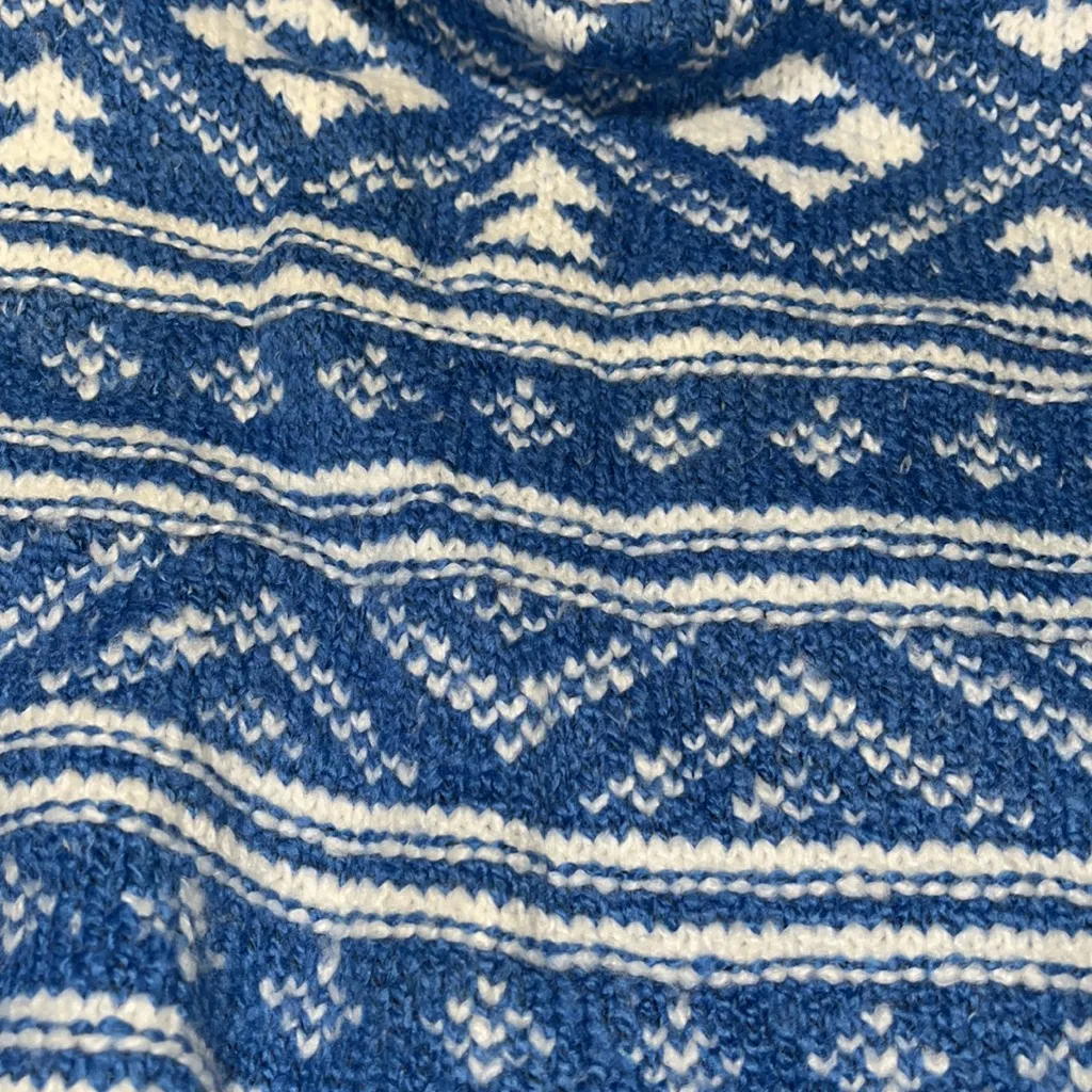 NWOT  Aerie Fair Isle Drift Sweater Christmas Navy - Image 9