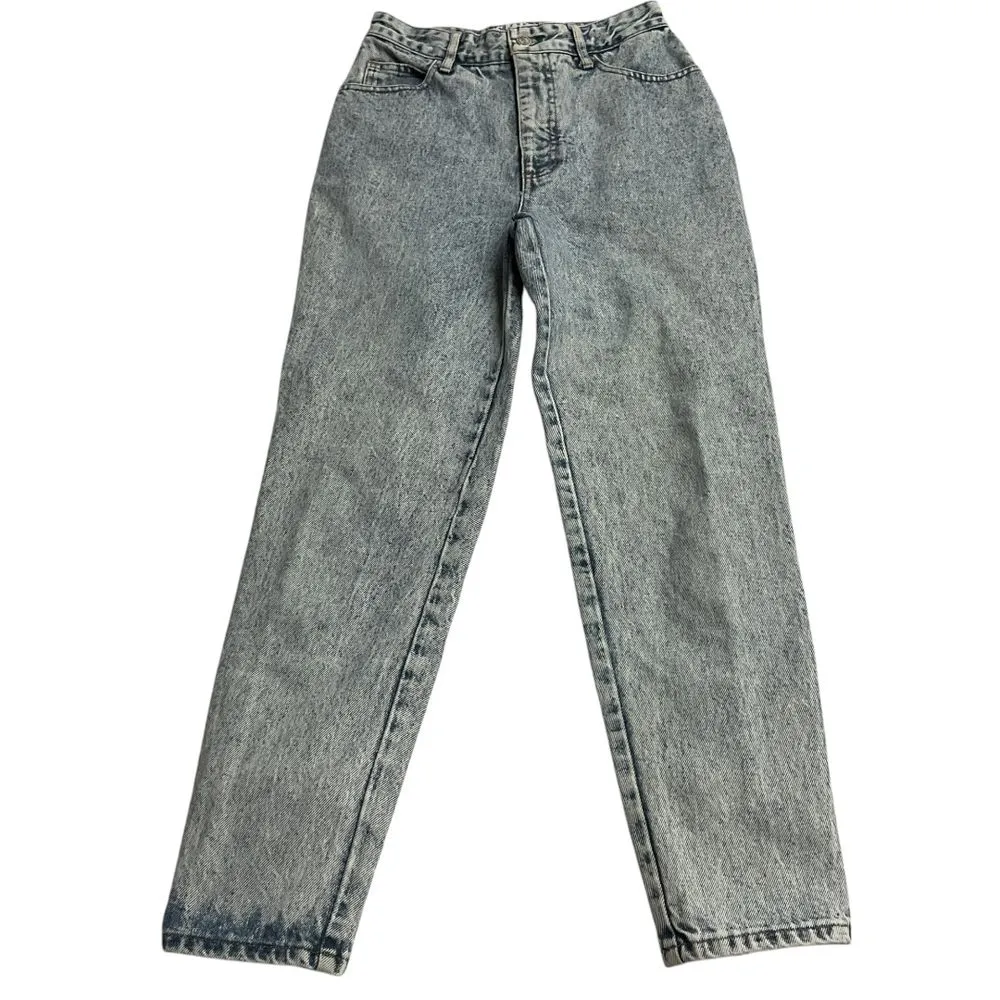 Vintage Nuovo High Waisted Mom‎ Jeans Size 7 Acid Wash Denim Ankle Zip Bow 80s Blue - Image 6