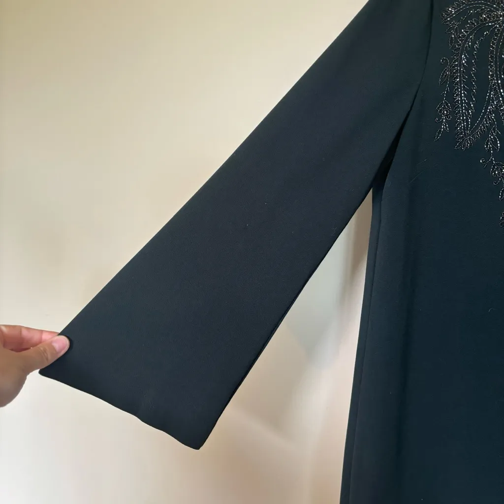 Megan Park Women's‎ 3 / US 8 Green Beaded Long sleeve Dress Knee Length - Image 6