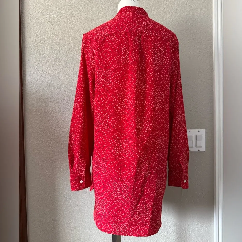 Lauren Ralph Lauren Red Patterned Blouse M Medium - Image 4