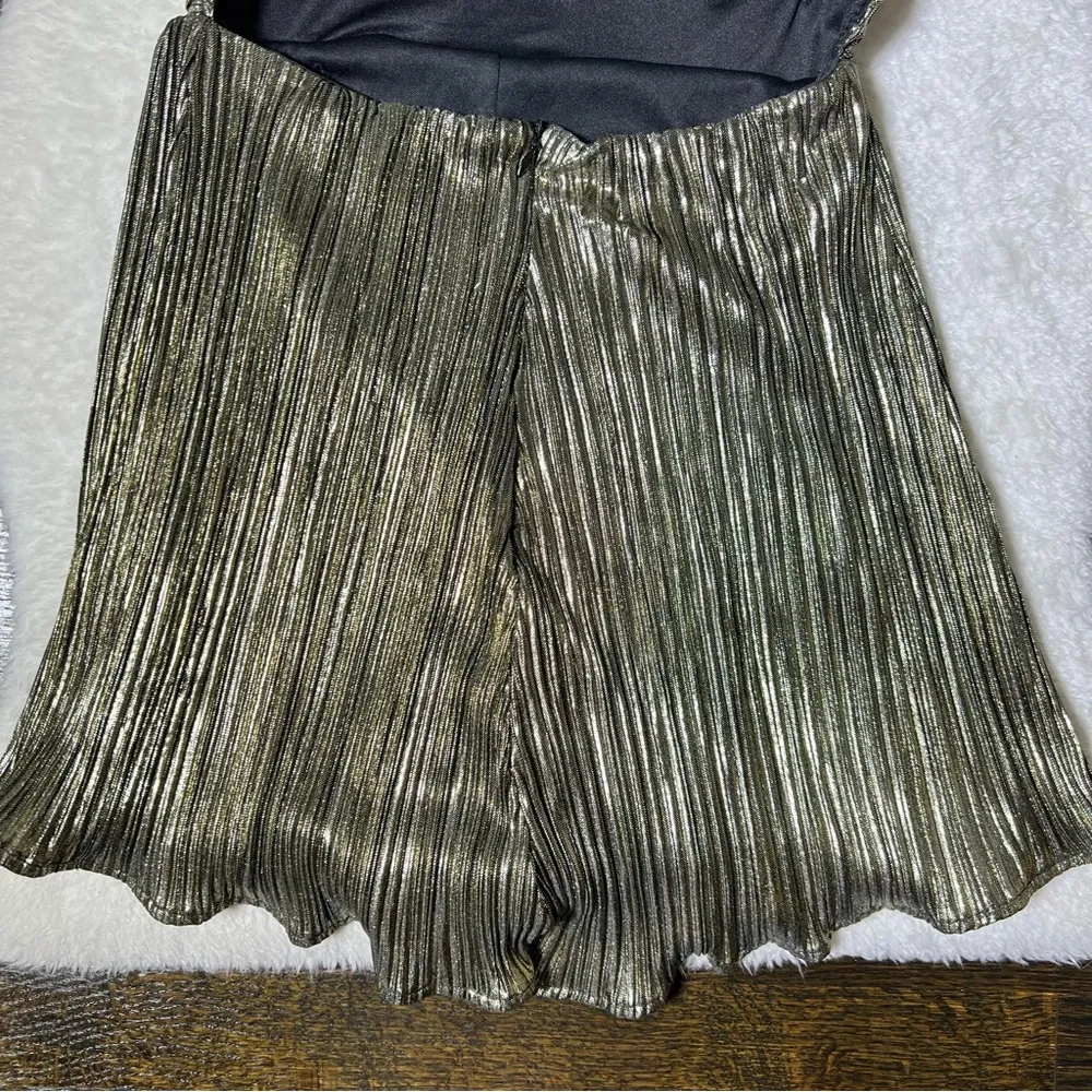 Lulu’s Plisse and Thank You Gold Pleated Long Sleeve Backless Romper - Image 10