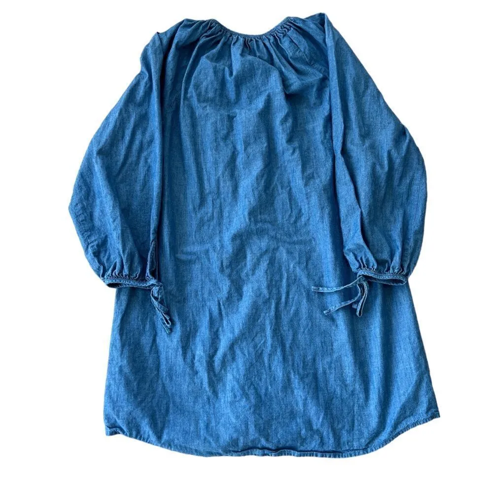 J. Crew Tie sleeve button front dress in chambray S - Image 3