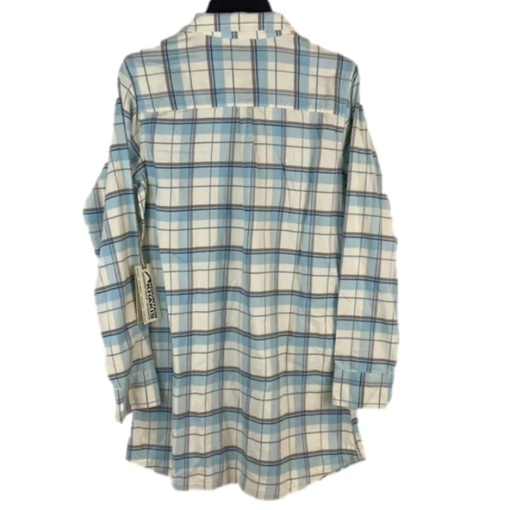 NEW Mountain Khakis Penny Flannel Tunic Cream Blue and Gray Women’s Size XL - Image 2