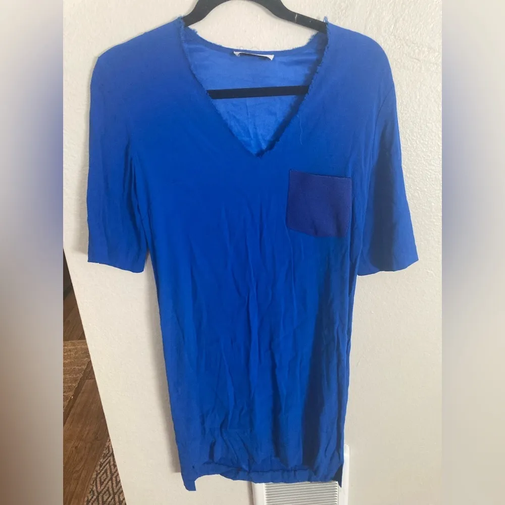 Sandro Blue V-Neck Mini Dress Size 1 (US 4) - Image 8