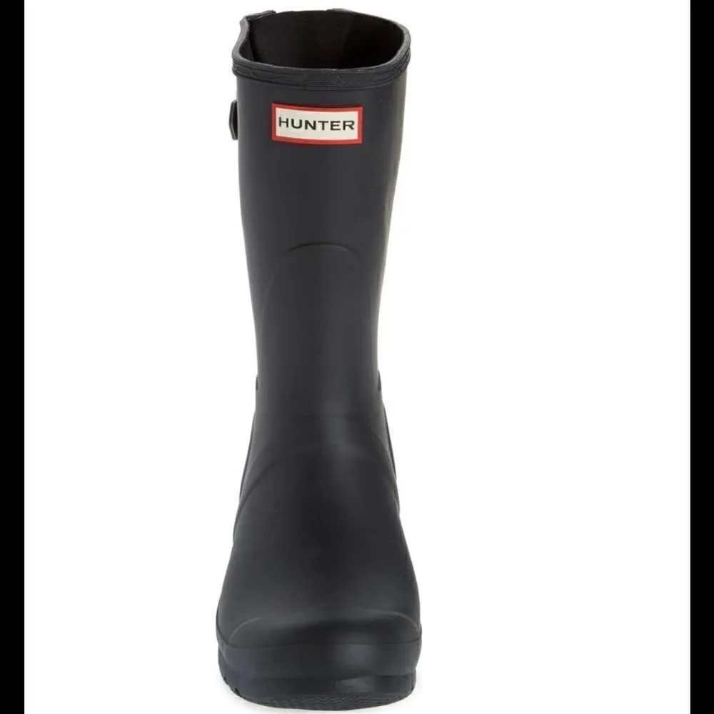 HUNTER Original Short Back Adjustable Rain Boot, BLACK GRAY,‎ Size 9, NWT - Image 4