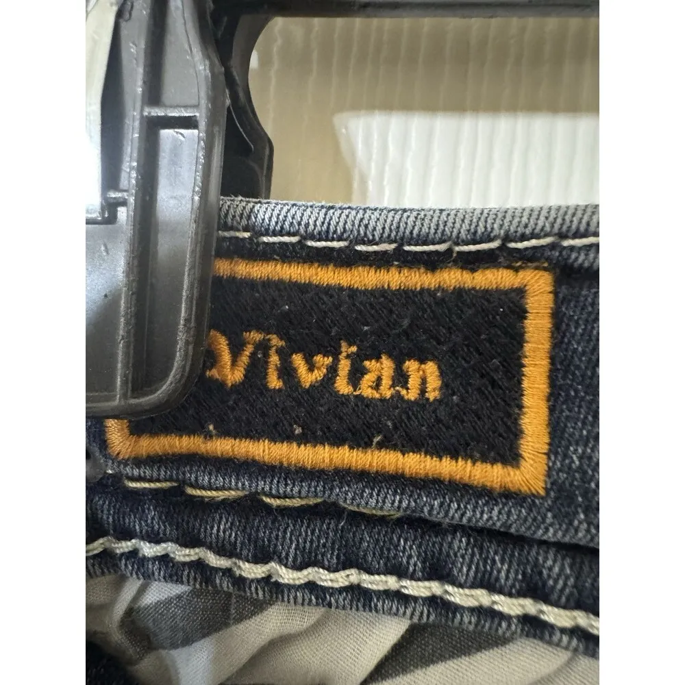 Rock Revival Vivian Easy Boot Rhinestone Mid Rise Curvy Boot Denim Jeans SIZE 26 - Image 9