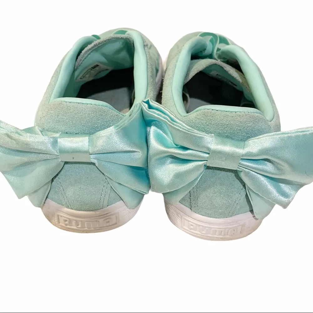 Puma Leather Womens Size 9.5 Suede Bow Low Top Sneaker - Image 5