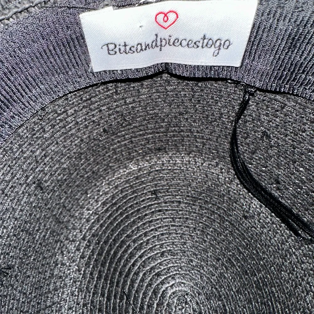 Bits And Pieces To Go Bling Panama Straw Hat Black With Black Crystals‎ READ - Image 5