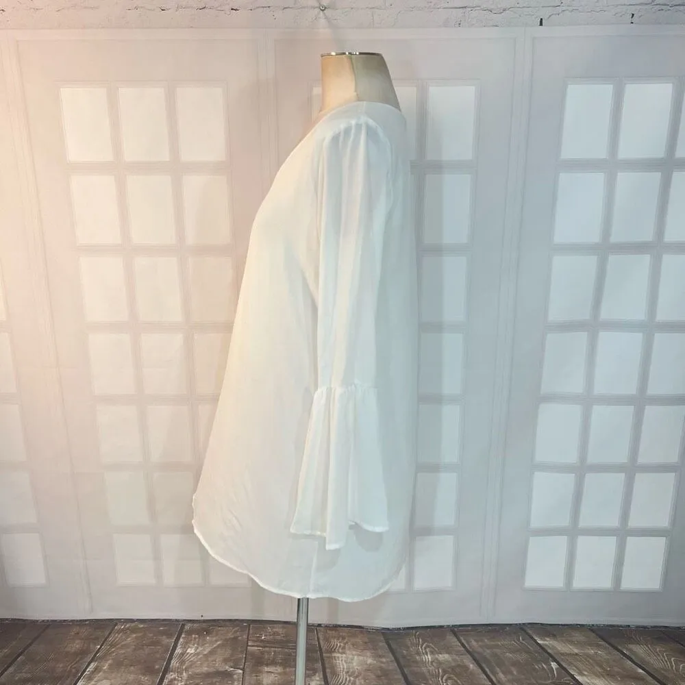 Lulu’s Far Wanderings Ivory Long Sleeve Shift Dress size small - Image 10