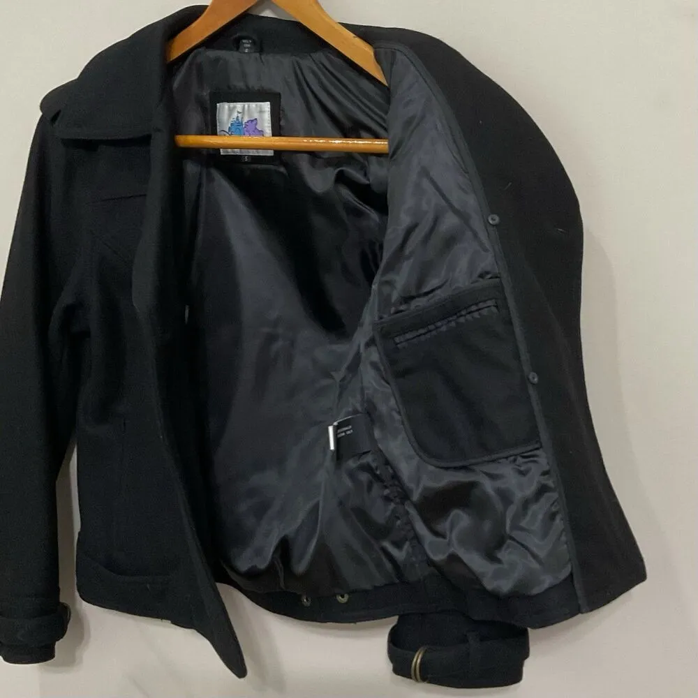 Vintage Y2K Disneyland 55 Mickey Mouse Jacket Wool Blend Sz S Black Disney - Image 5