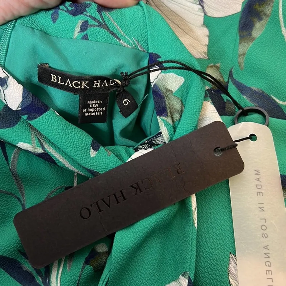 NWT Black Halo Coralia Mini Dress Kauai floral green blue white sz 6 - Image 5