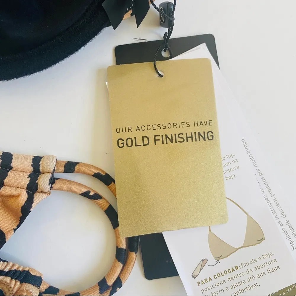 VIX Paulahermanny tiger stripe 2 piece bikini swimsuit Tan Size M - Image 8