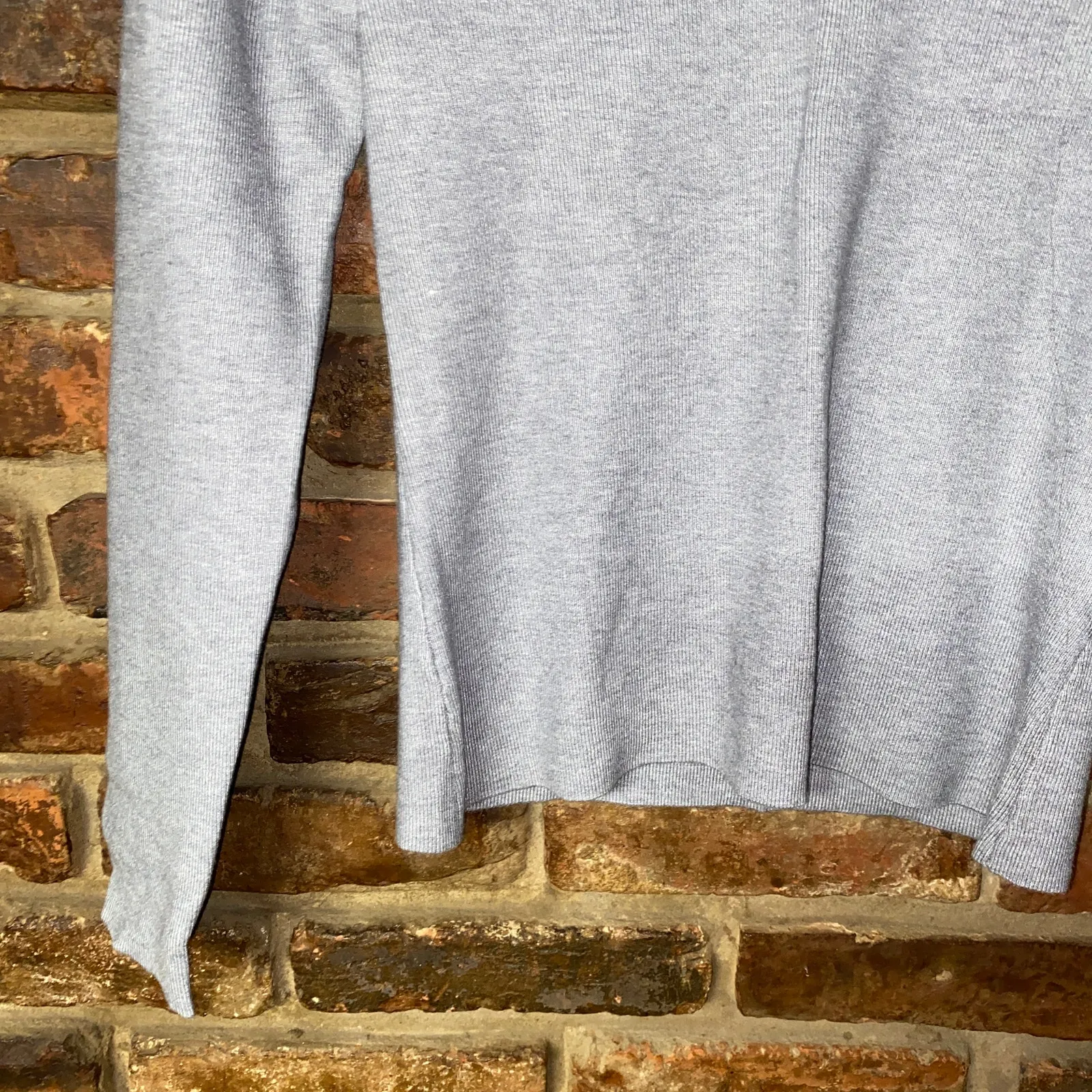 Olivaceous Gray Knit Pullover Choker V-Neck Sweater Women's Size Medium - Image 3