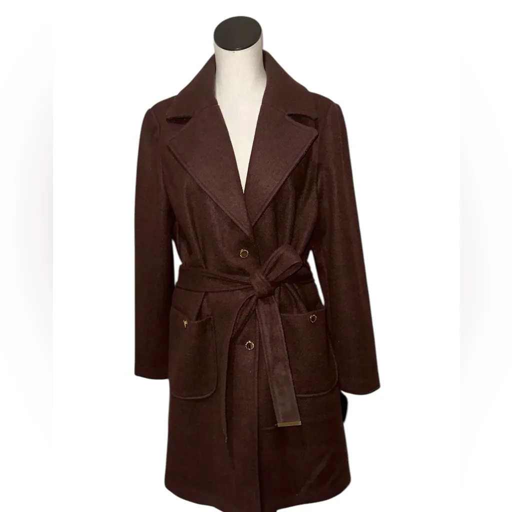 NWT Marc New York Rich Belted Double Breasted Coat In Brown Stone XL - Image 2