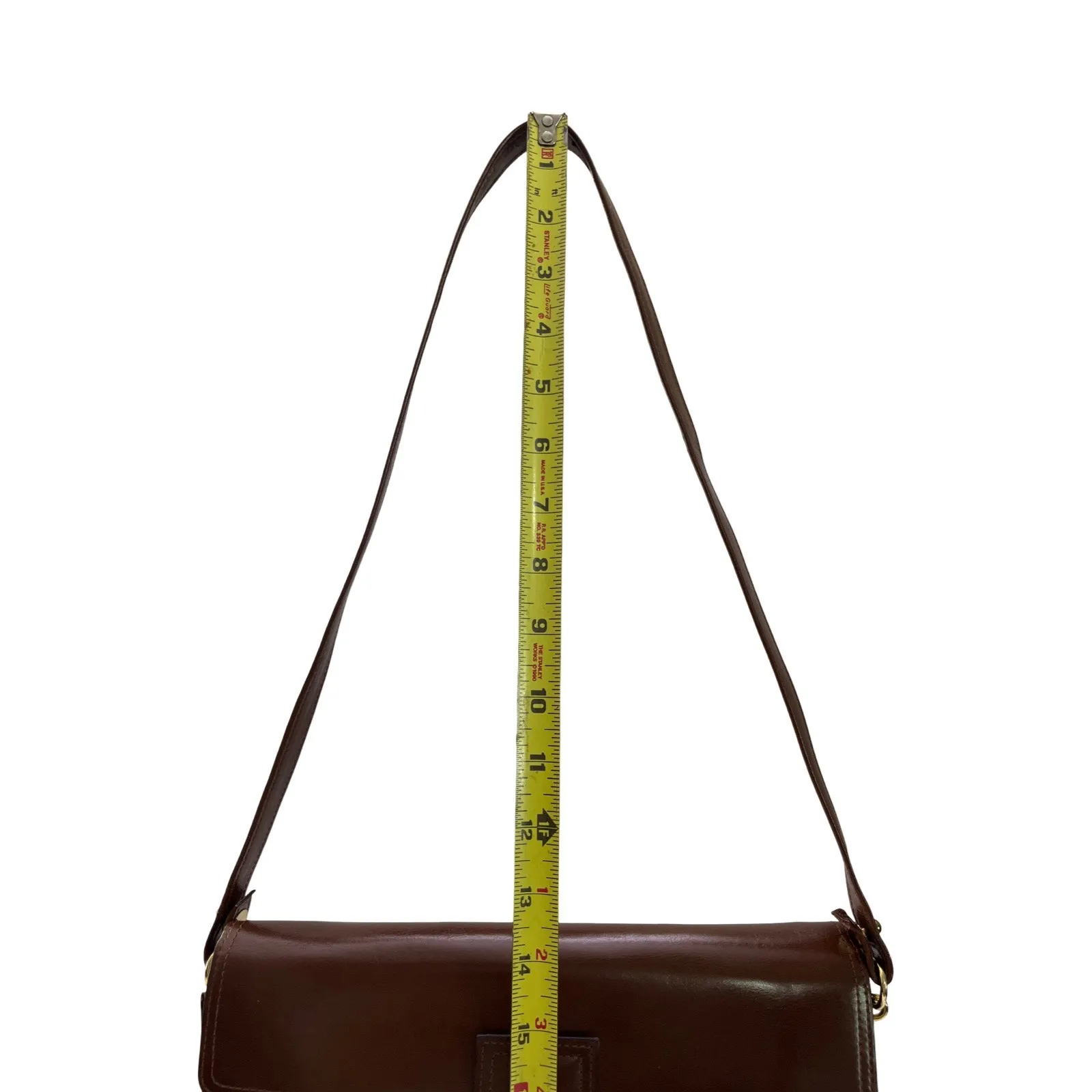 Vintage Yves Saint Laurent Brown Leather Shoulder Bag Model DE 3133 BR 1970 - Image 12