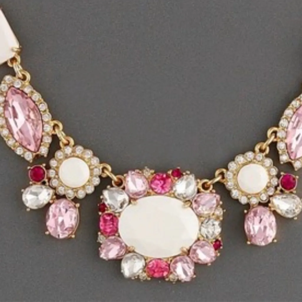 Kate Spade Pink Jeweled Statement Necklace - Image 4
