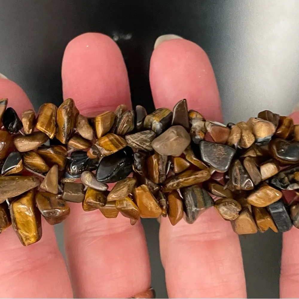 NWOT Natural healing gemstones yellow tiger eye color bracelet, 3 strands spring - Image 4