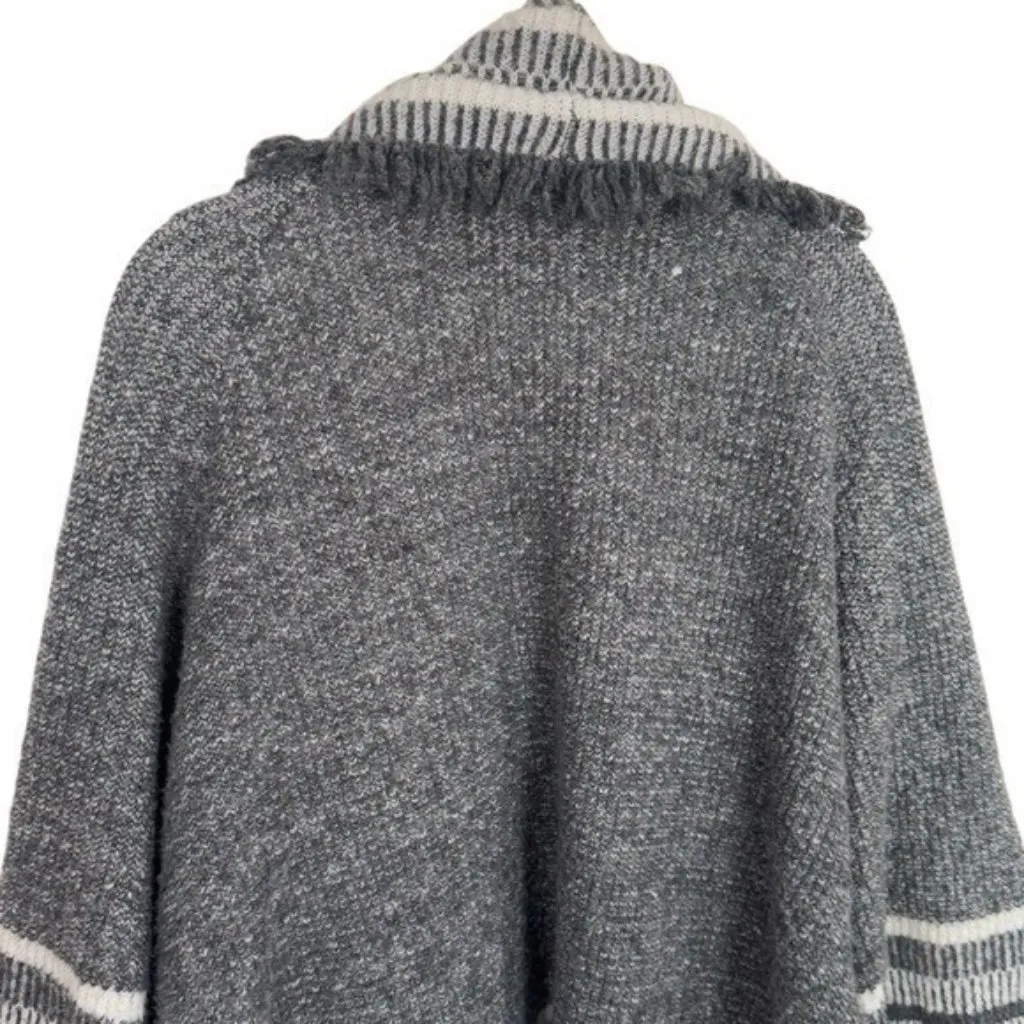 Saturday Sunday Anthropologie Stripe Fringe Wrap Cardigan Holiday Cabin Cozy OS - Image 8