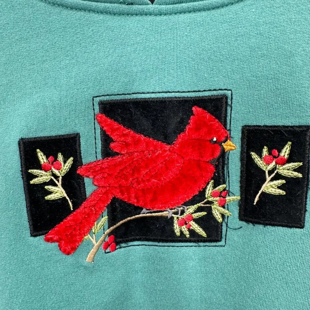 Breckinridge Women’s Top Sweatshirt Christmas Cardinal Grannycore Cottagecore L - Image 3