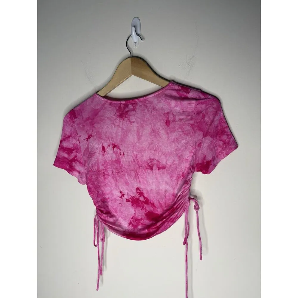 Princess Polly Size 6 Tie Dye Ruched 2 Piece Outfit Shirt Skirt 100% Cotton - Image 4