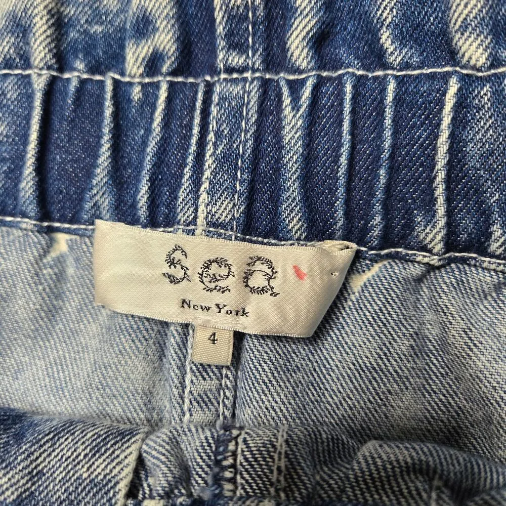 Sea New York Acid Wash Denim Skirt Blue Size 4 - Image 9