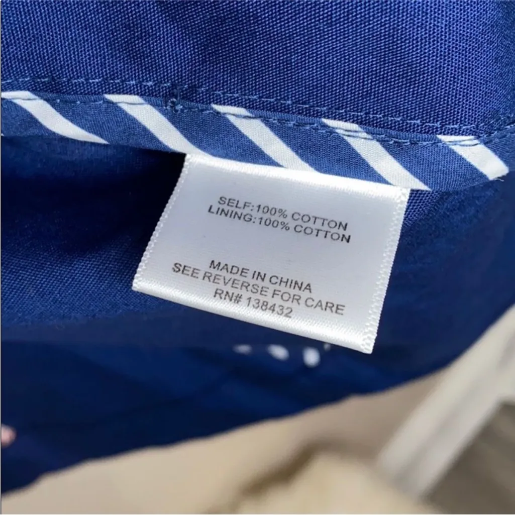 ModCloth Navy Blue Strawberry Print Lining Hooded Jacket Sz L - Image 8