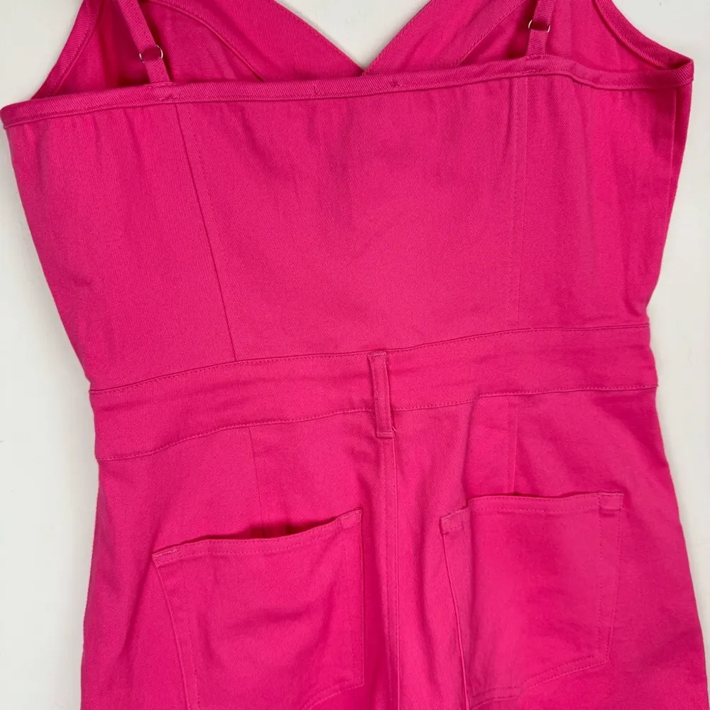 NWT Day + Moon Pink Denim Romper Button Front One Piece Size M - Image 14