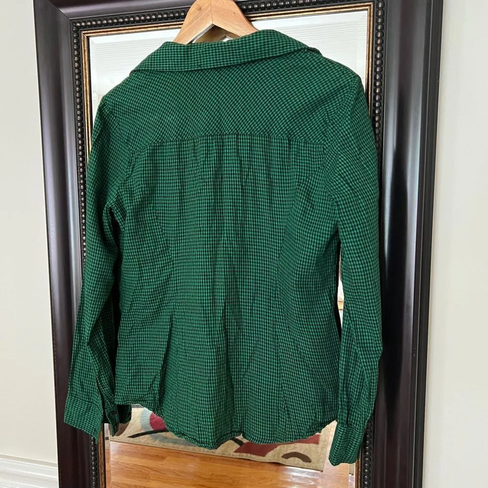 NEW YORK & Company Button Down Plaid Shirt Size Medium NWT - Image 2