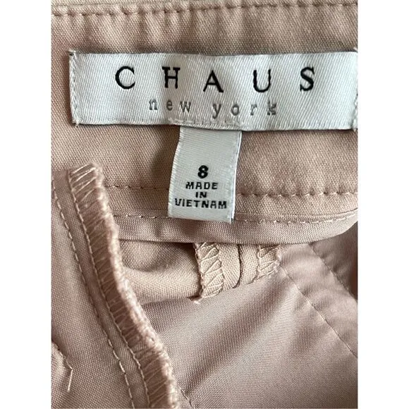 B4 Chaus Dress Pants Cropped Ankle Career Casual‎ Blush Pink Trousers Tan Size 8 - Image 6