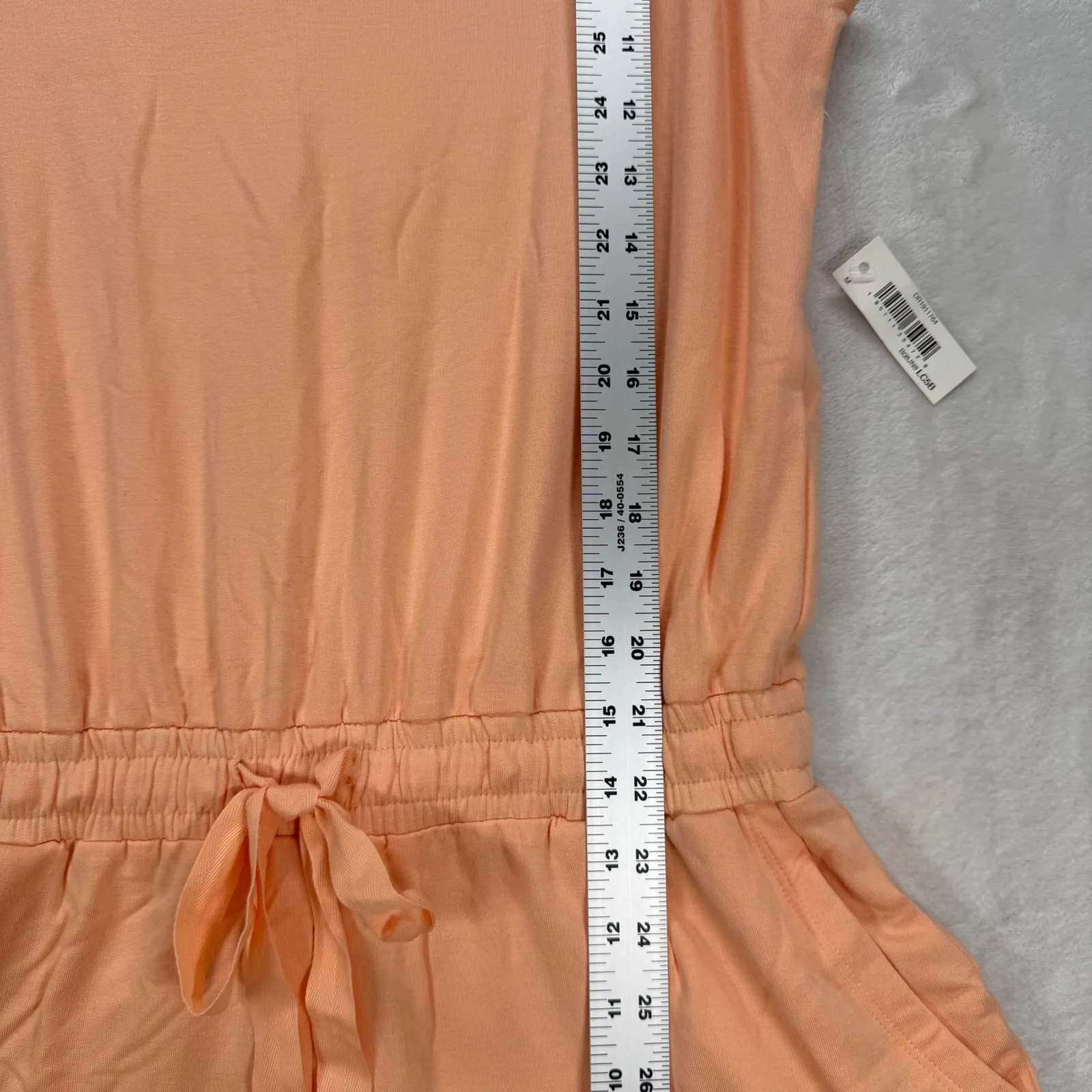 Daily Ritual Romper Drawstring‎ Waist Sleeveless Casual Jumpsuit Size M Orange Size M - Image 3