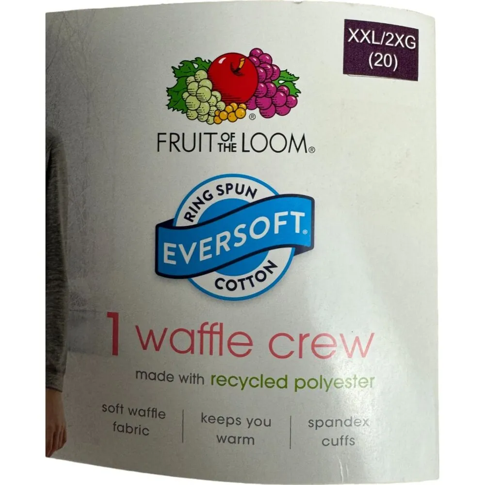 Fruit of the Loom EverSoft Women's Waffle Crew Shirt Size XXL (20) Gray - Image 8
