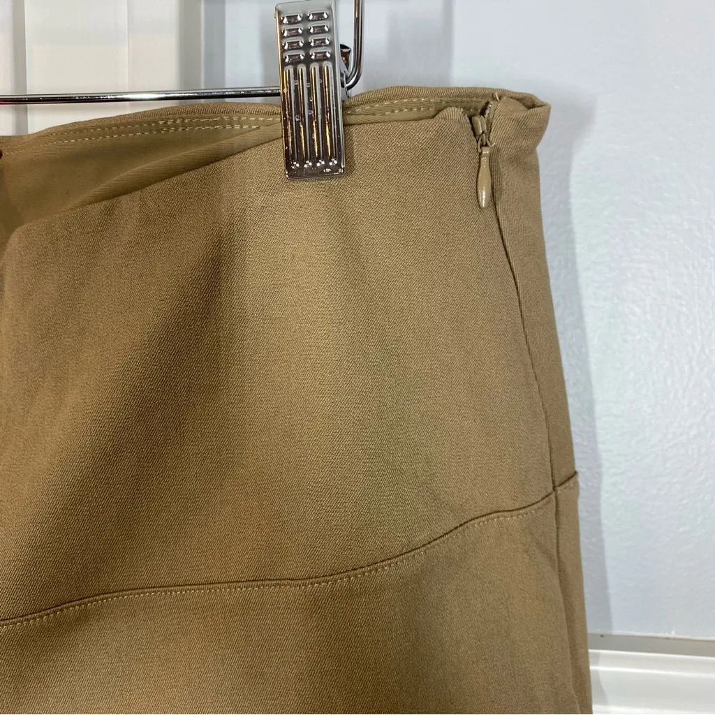 Ruby Ribbon‎ Stretch signature Woven Khaki Tan Side Zipper Pants slimming large - Image 4