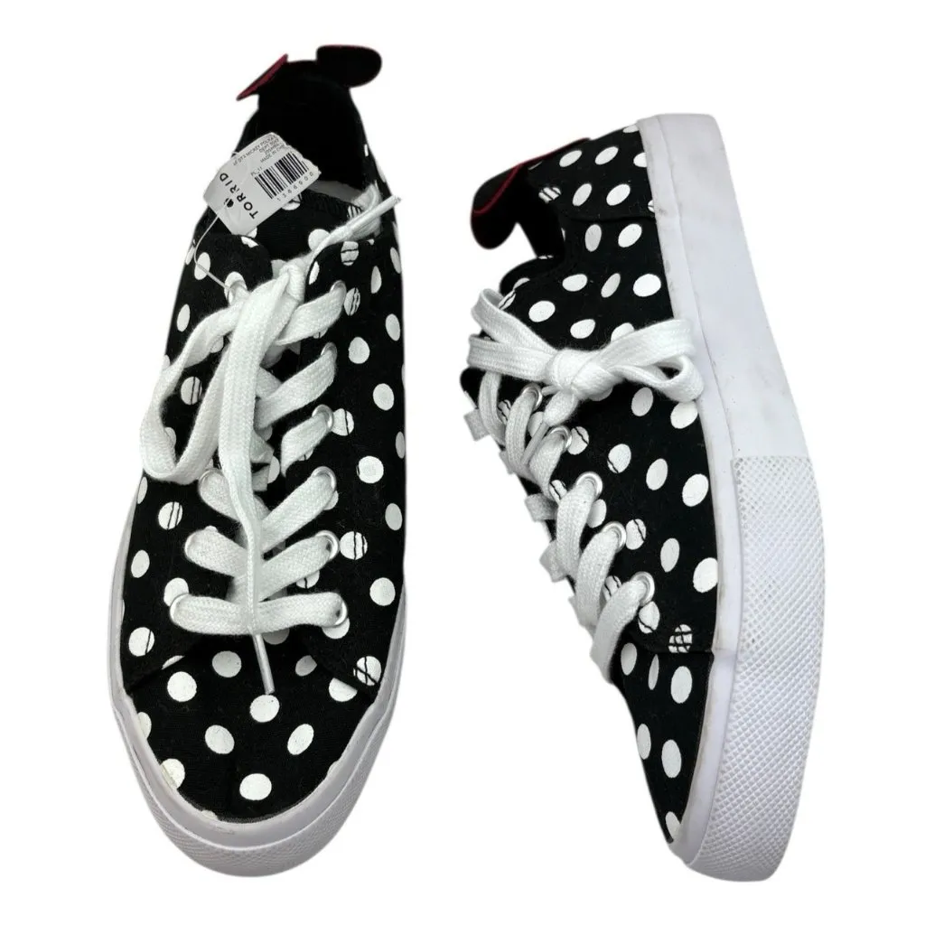 *New Torrid Disney Minnie Mouse Shoes Womens Size 8.5 Black White Polka Dot Lace - Image 3