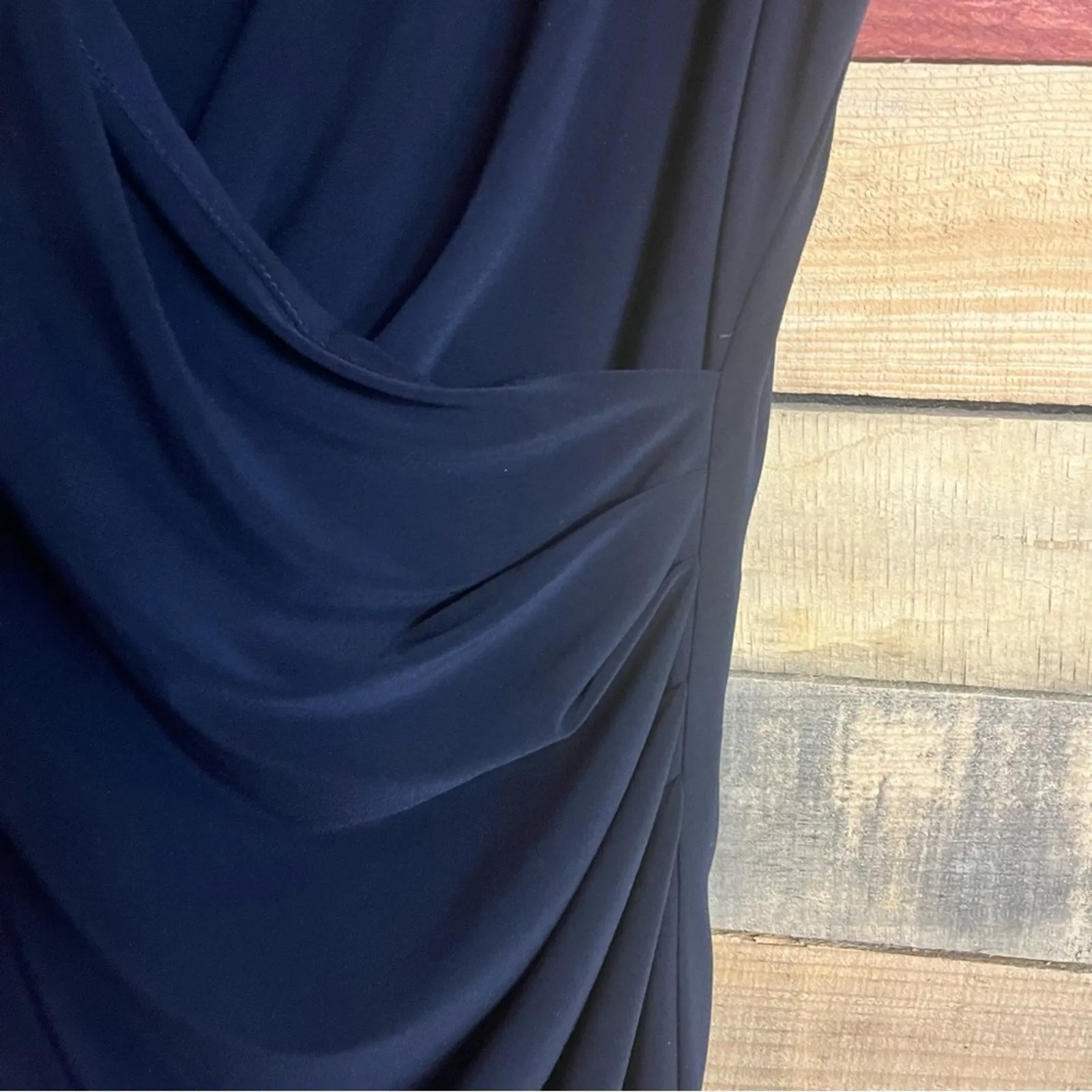 Joseph Ribkoff  Navy Ruched‎ Dress - Image 4