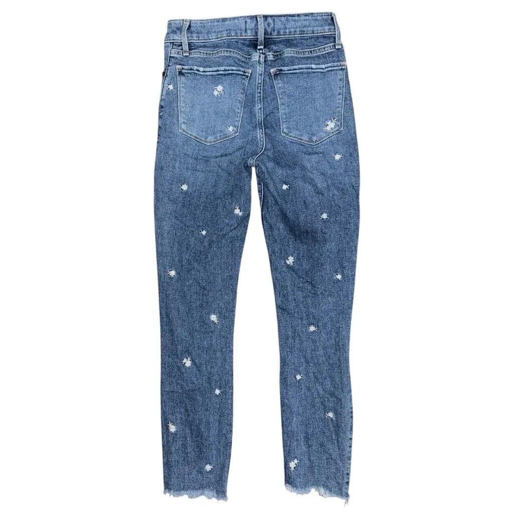 Abercrombie & Fitch Simone High Rise Ankle Jeans Floral Embroidered Size 25 / 0 - Image 2