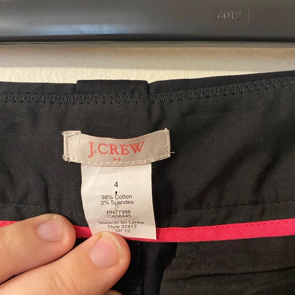 Women’s Black J.‎ Crew Cotton Blend Chino Khaki Shorts Size 4 3” Inseam - Image 3