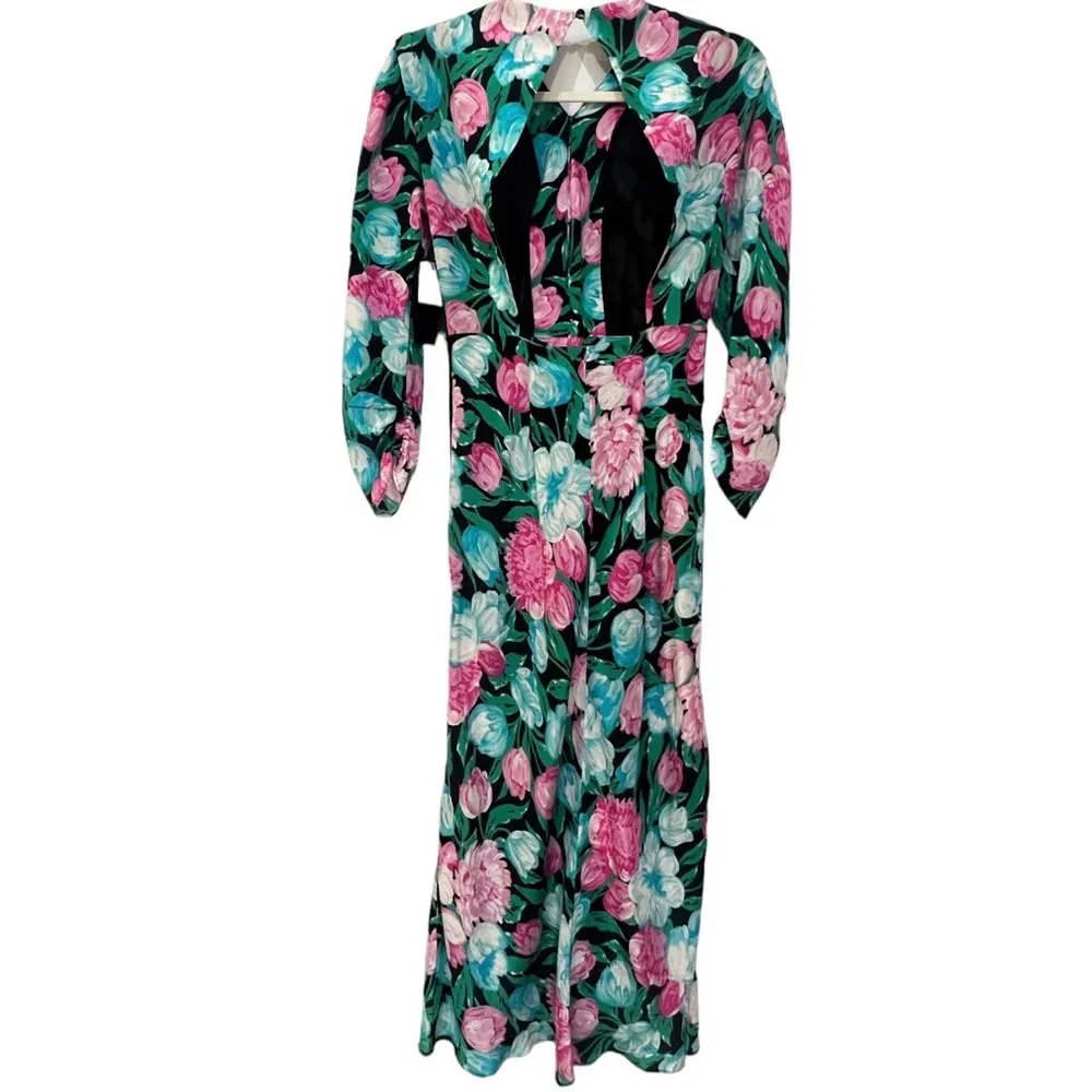 RIXO London Paloma Tulip Floral Silk Maxi Dress Size XS - Image 8