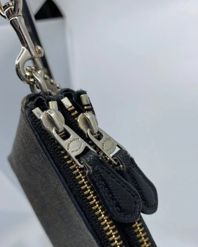 COACH Dark Brown Leather Wristlet - Image 4