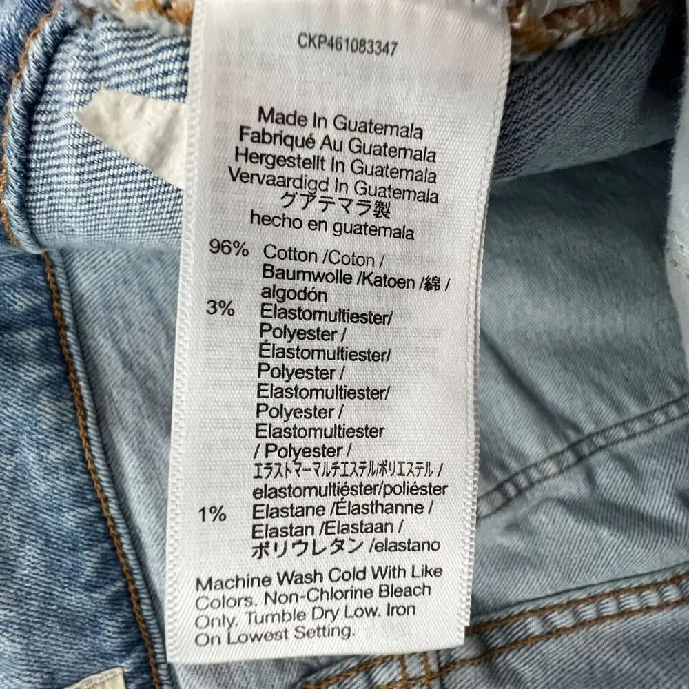 Madewell Curvy Mom Jeans Womens 32 Light Wash Blue Distressed High Rise Stretch - Image 12