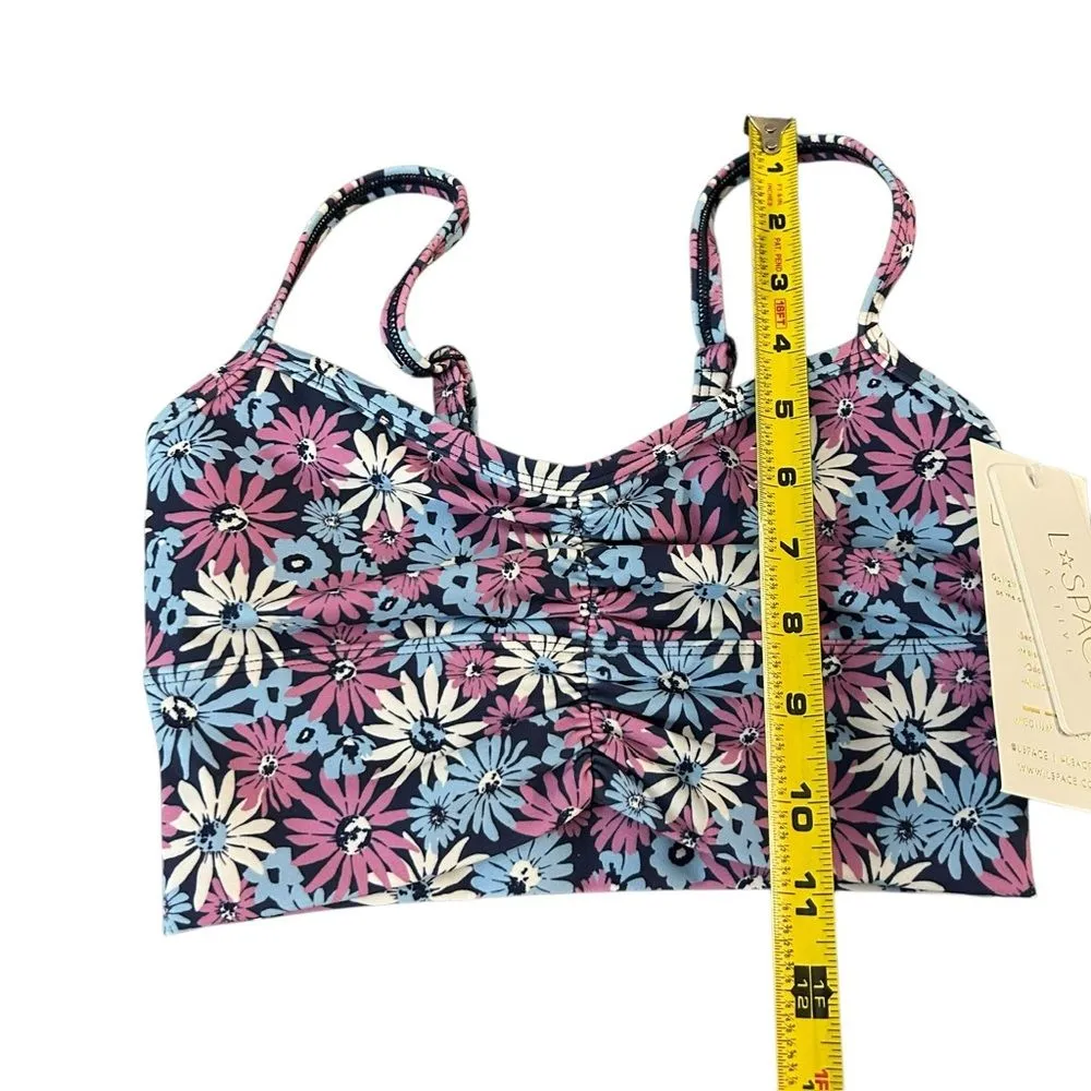 L*Space Active Women’s XS‎ Soren Crop Top Purple Blue Daisy Print Preppy Floral - Image 6