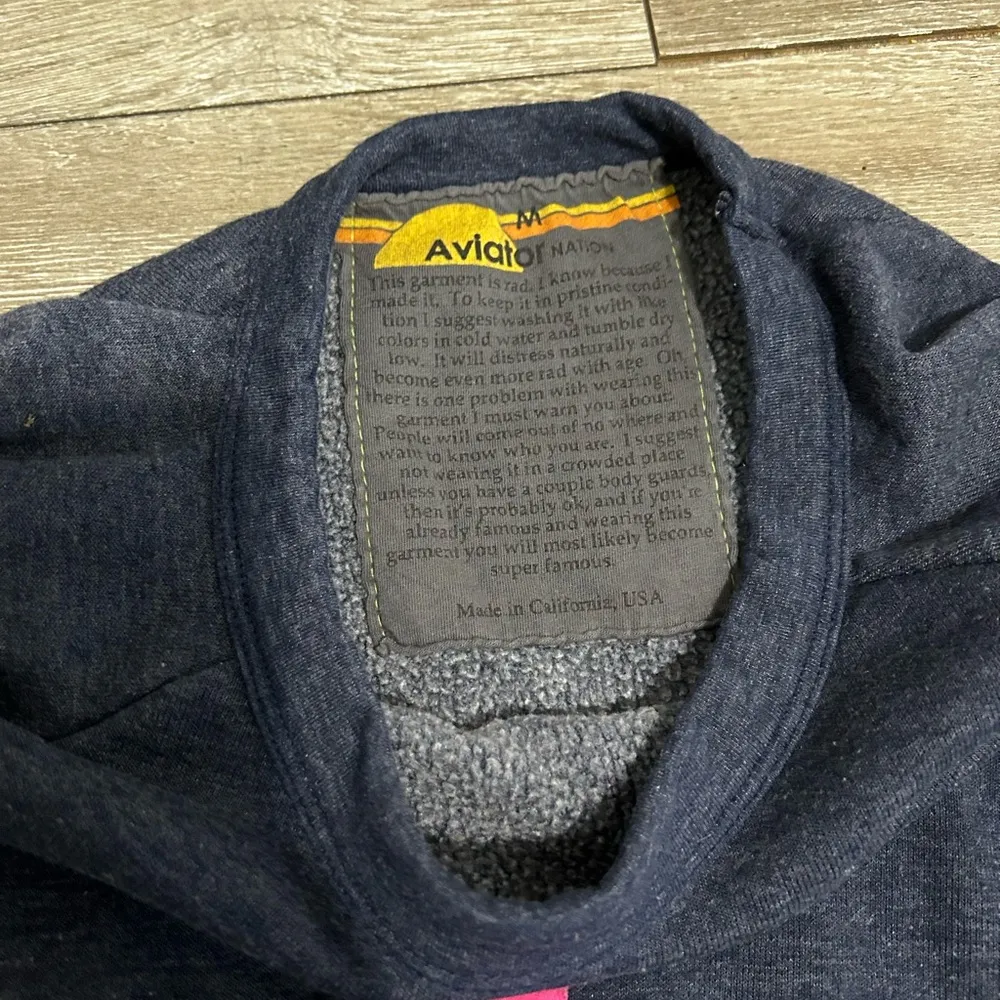 Aviator Nation Blue Neon 5 Stripe Chevron Bolt Sweatshirt and Sweatpants Set - Image 3