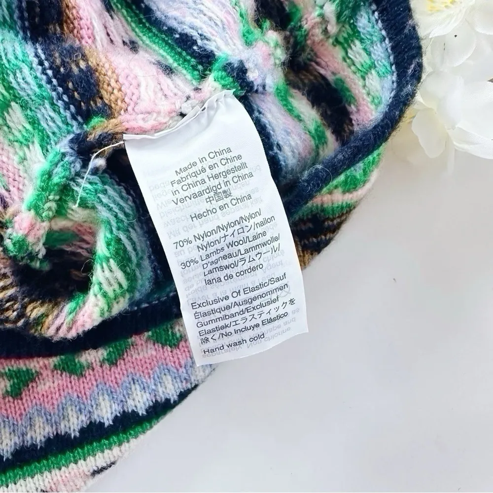 J.Crew Fair Isle Knit Wool Tube Skirt and Sweater Set in Navy Teak Size XXS - Image 9