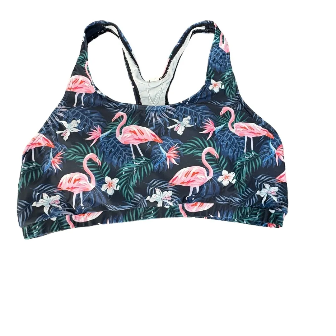 YONIQUE Flamingo Swimsuit Two Piece Bathing Suit Tummy Control Size XXL New NWT Blue - Image 3