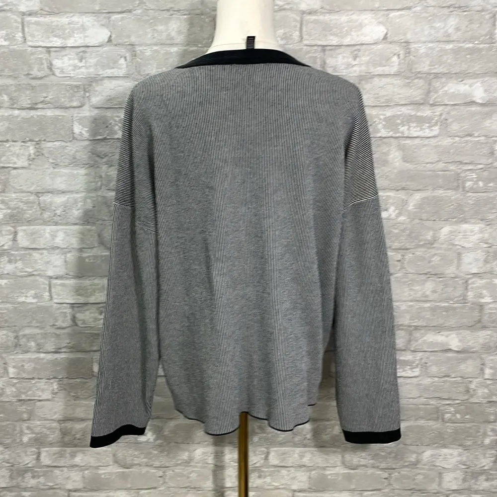 Eileen Fisher Striped Ribbed Boxy Pullover Sweater - Image 4