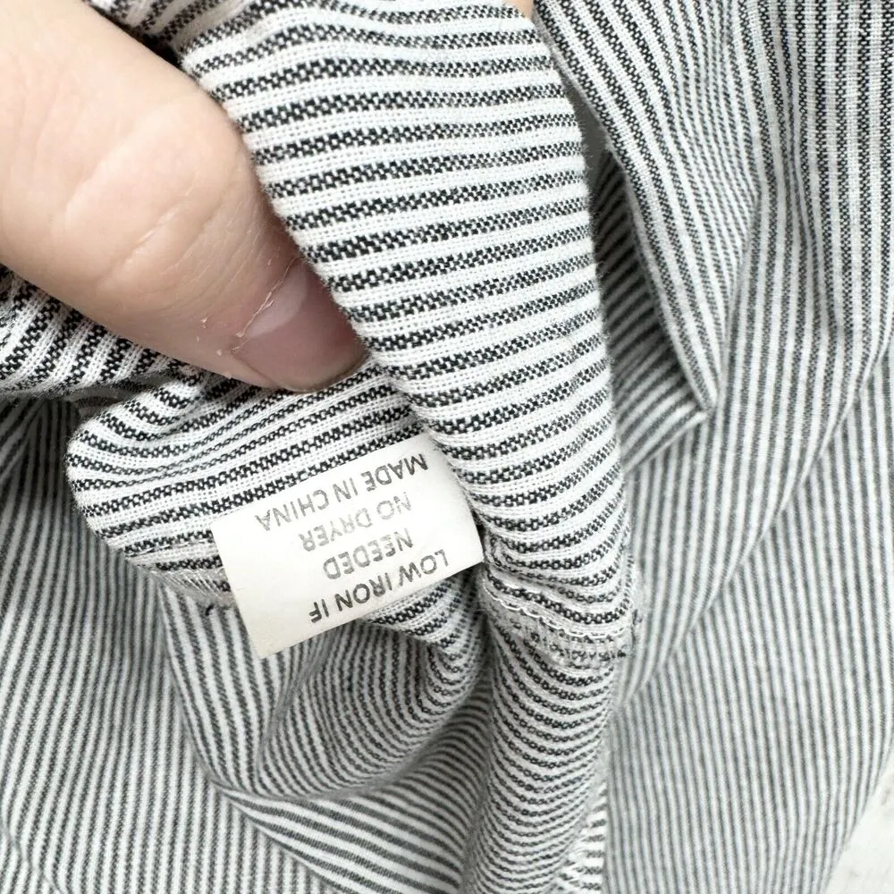 Brandy Melville Blouse Women OS Flared Wide Sleeve Cropped Off Shoulder Grey - Image 3