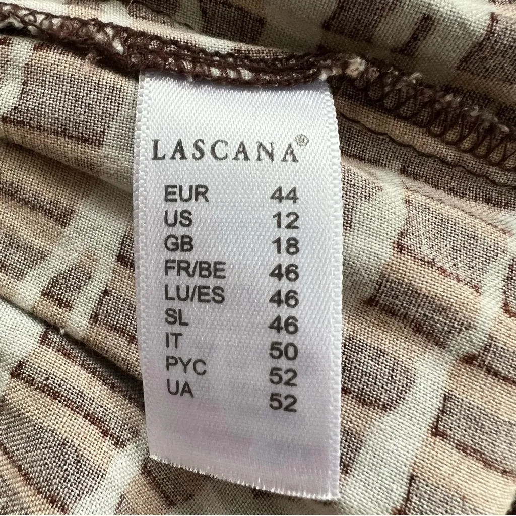 Lascana Patterned Tie Waist Jogger Pants Brown Blue 12 - Image 15