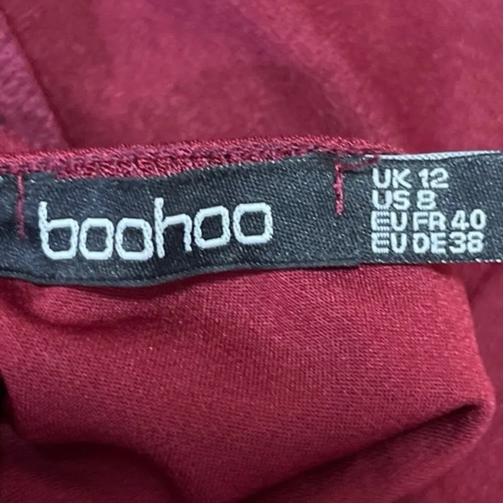 Boohoo Red Surplice Strapless Sleeveless Tube Corset Bustier Bodysuit Top Size 8 - Image 3